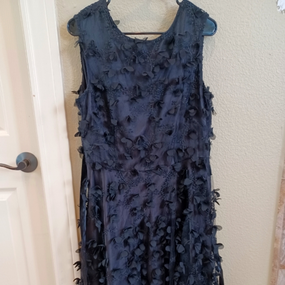 Tahari black embroidery dress